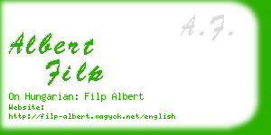 albert filp business card